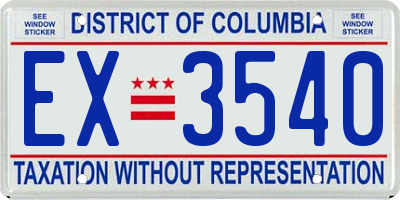 DC license plate EX3540
