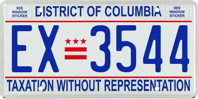 DC license plate EX3544