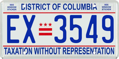 DC license plate EX3549