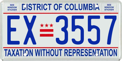 DC license plate EX3557