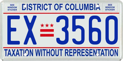 DC license plate EX3560