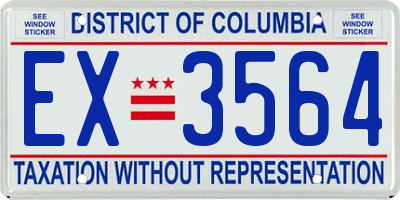 DC license plate EX3564