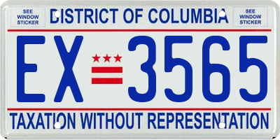 DC license plate EX3565