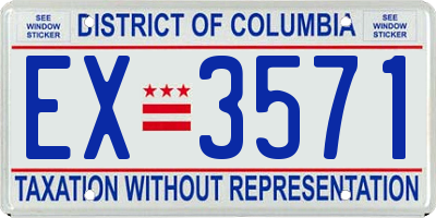 DC license plate EX3571