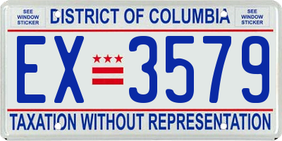 DC license plate EX3579