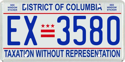 DC license plate EX3580