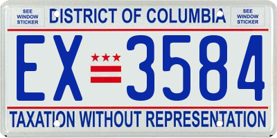 DC license plate EX3584