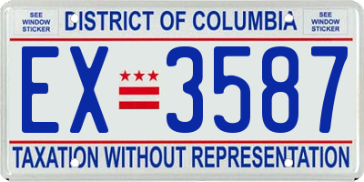 DC license plate EX3587