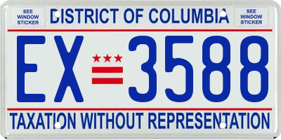 DC license plate EX3588