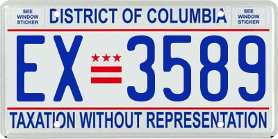 DC license plate EX3589