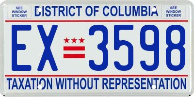 DC license plate EX3598
