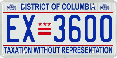 DC license plate EX3600