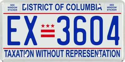 DC license plate EX3604