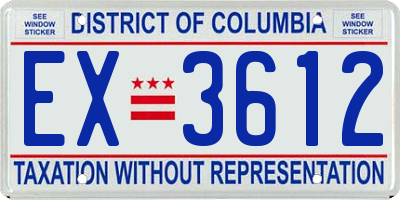 DC license plate EX3612