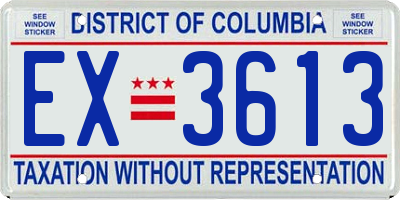 DC license plate EX3613