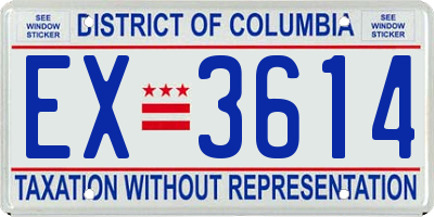 DC license plate EX3614