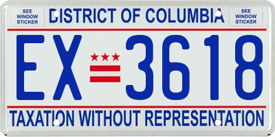 DC license plate EX3618