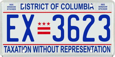 DC license plate EX3623
