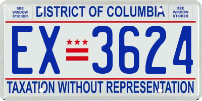 DC license plate EX3624
