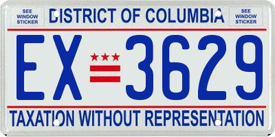 DC license plate EX3629