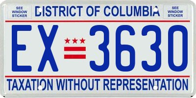 DC license plate EX3630