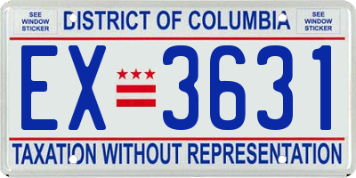 DC license plate EX3631