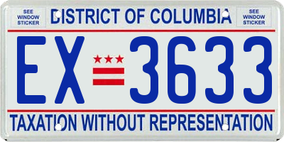 DC license plate EX3633