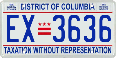 DC license plate EX3636
