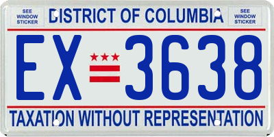DC license plate EX3638