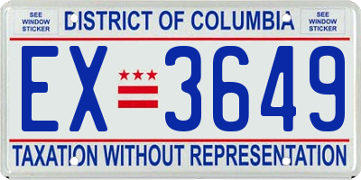 DC license plate EX3649