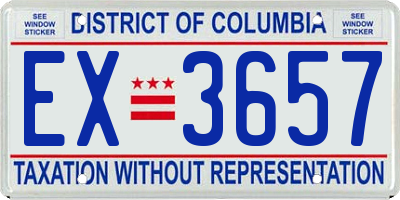 DC license plate EX3657