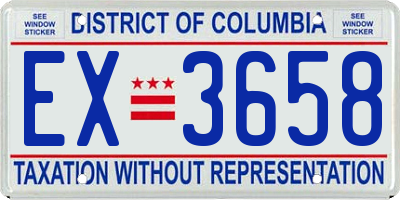 DC license plate EX3658