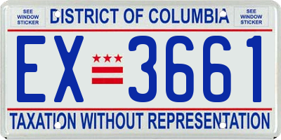 DC license plate EX3661