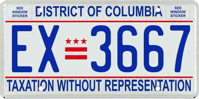 DC license plate EX3667