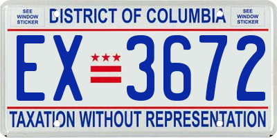 DC license plate EX3672