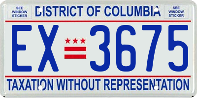 DC license plate EX3675