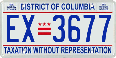 DC license plate EX3677