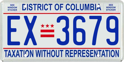 DC license plate EX3679