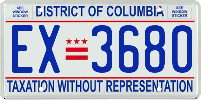 DC license plate EX3680