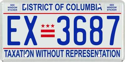 DC license plate EX3687