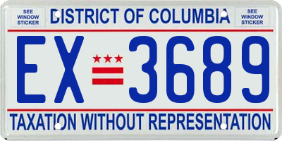 DC license plate EX3689