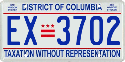 DC license plate EX3702
