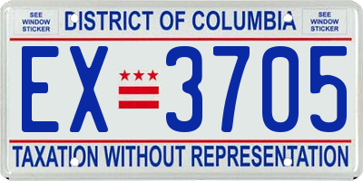 DC license plate EX3705