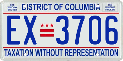 DC license plate EX3706