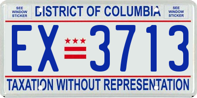DC license plate EX3713