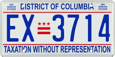 DC license plate EX3714