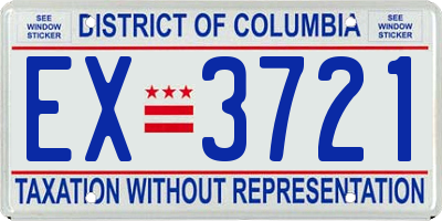 DC license plate EX3721