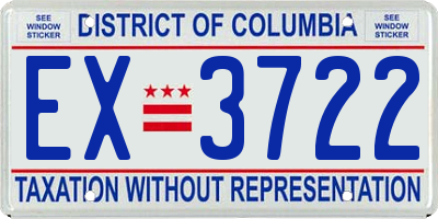 DC license plate EX3722