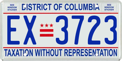 DC license plate EX3723