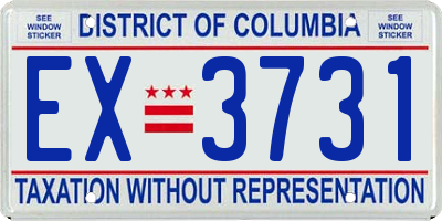DC license plate EX3731